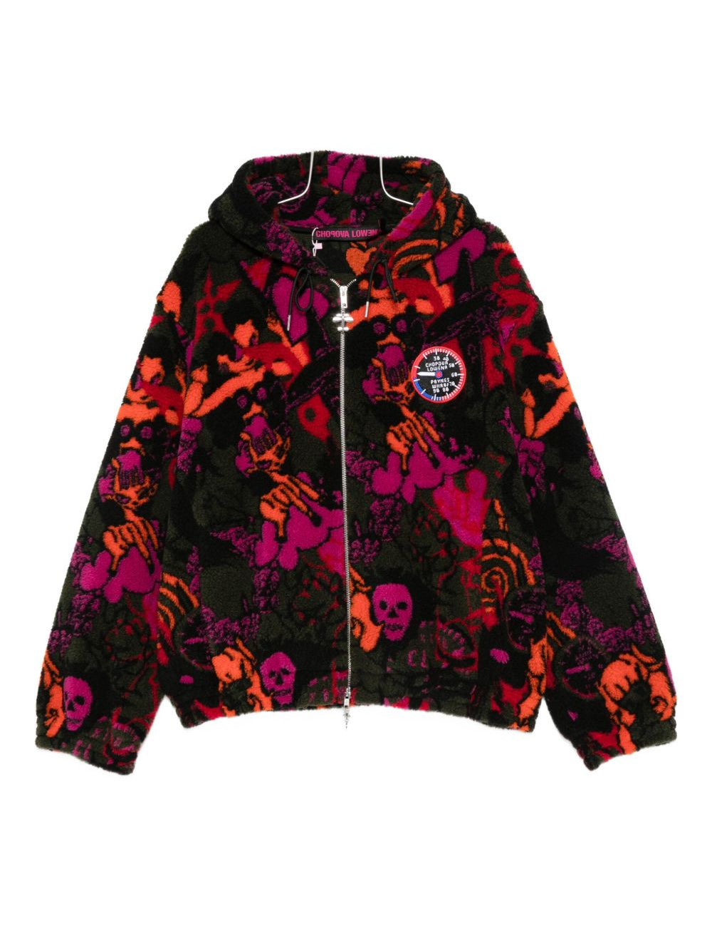 Felpa in pile con stampa teschio multicolore Chopova Lowena - donna 