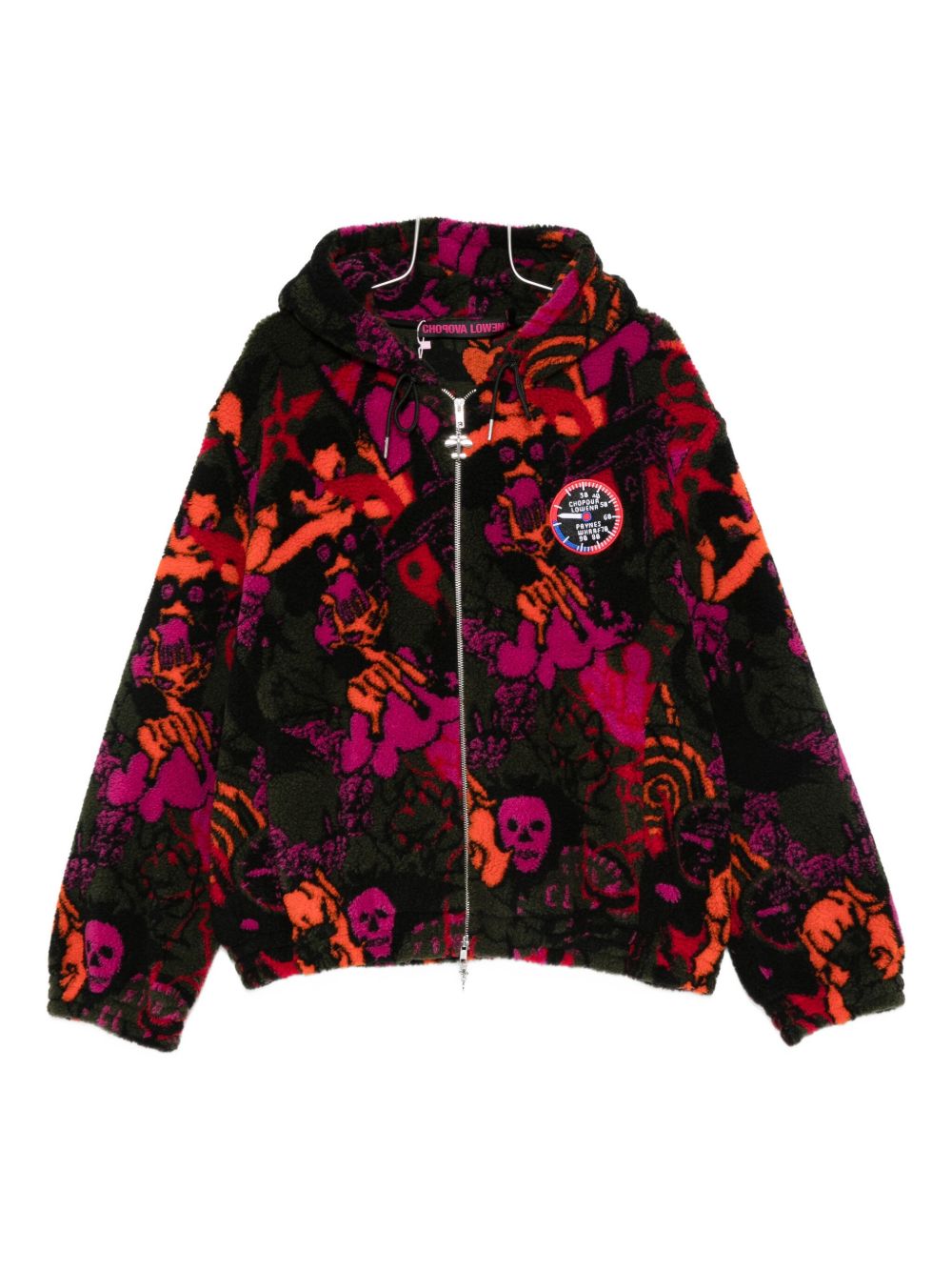 Felpa in pile con stampa teschio multicolore Chopova Lowena - donna 