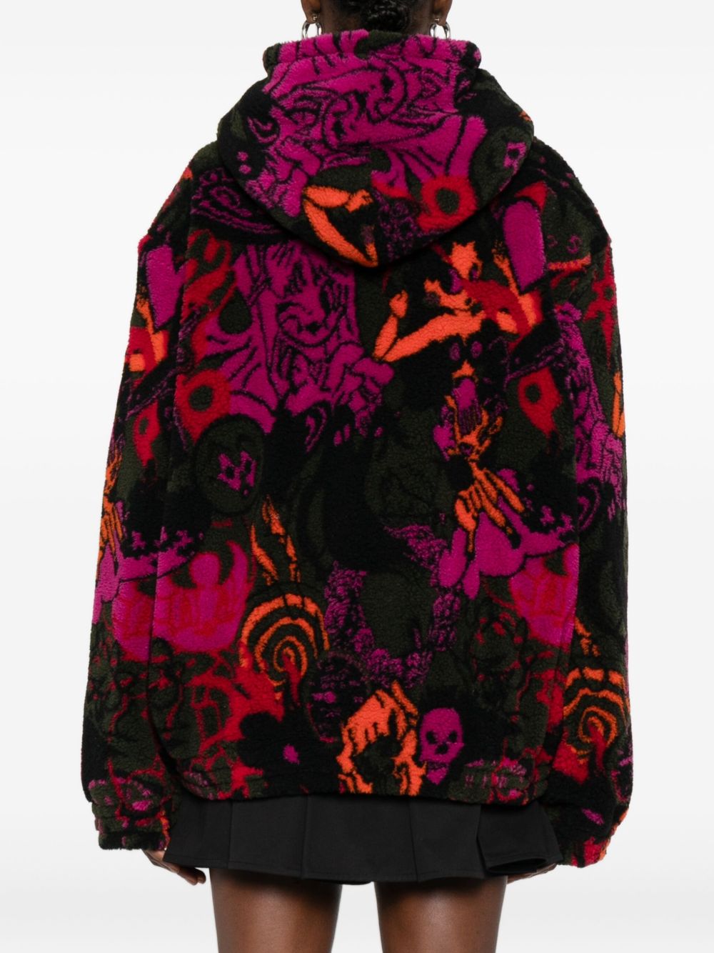 Felpa in pile con stampa teschio multicolore Chopova Lowena - donna 