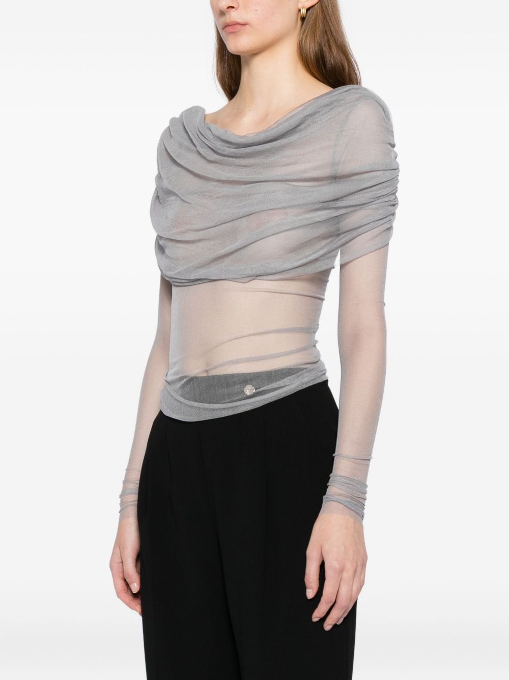 Top Veiled in seta in nero Christopher esber - donna 