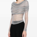 Top Veiled in seta in nero Christopher esber - donna 