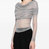 Top Veiled in seta in nero Christopher esber - donna 