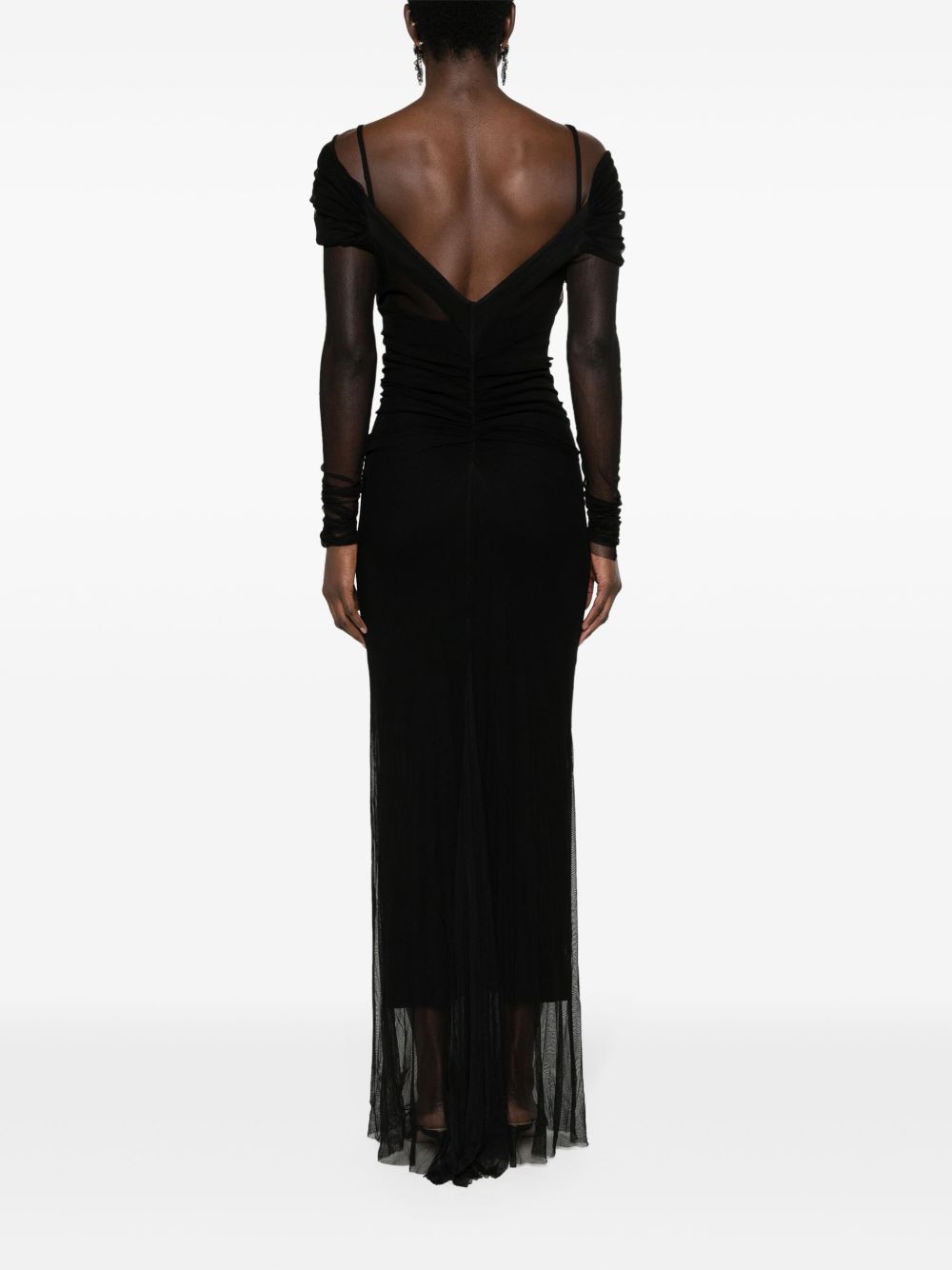 Abito midi con spalle scoperte in nero Christopher Esber - donna 