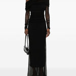 Abito midi con spalle scoperte in nero Christopher Esber - donna 