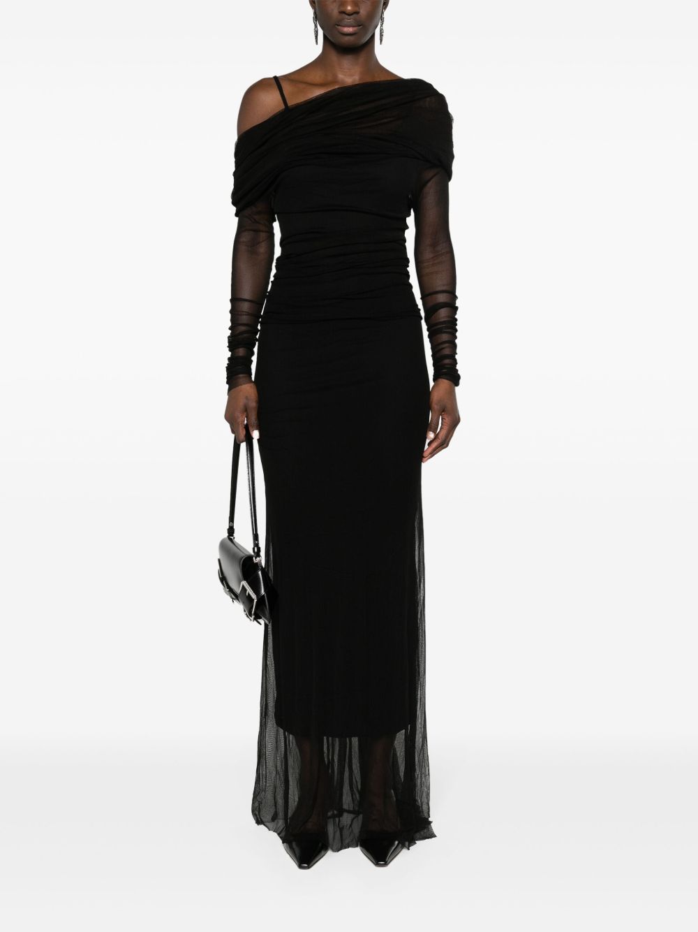 Abito midi con spalle scoperte in nero Christopher Esber - donna 