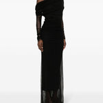Abito midi con spalle scoperte in nero Christopher Esber - donna 