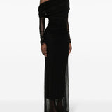 Abito midi con spalle scoperte in nero Christopher Esber - donna 