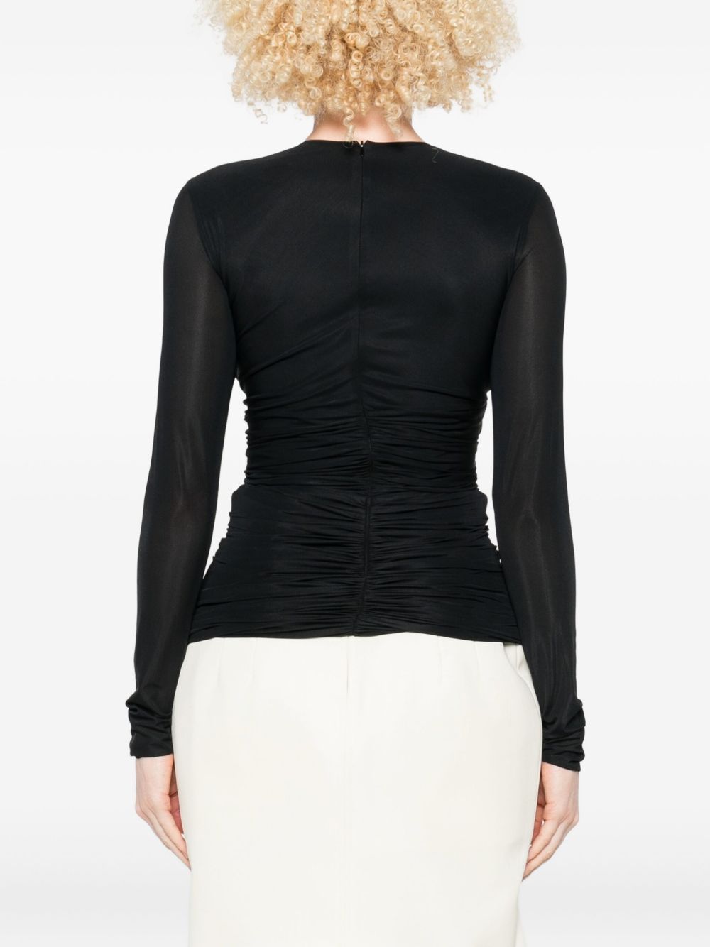 Top Hollow Venus in mesh con cut-out in nero Christopher esber - donna 