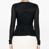 Top Hollow Venus in mesh con cut-out in nero Christopher esber - donna 