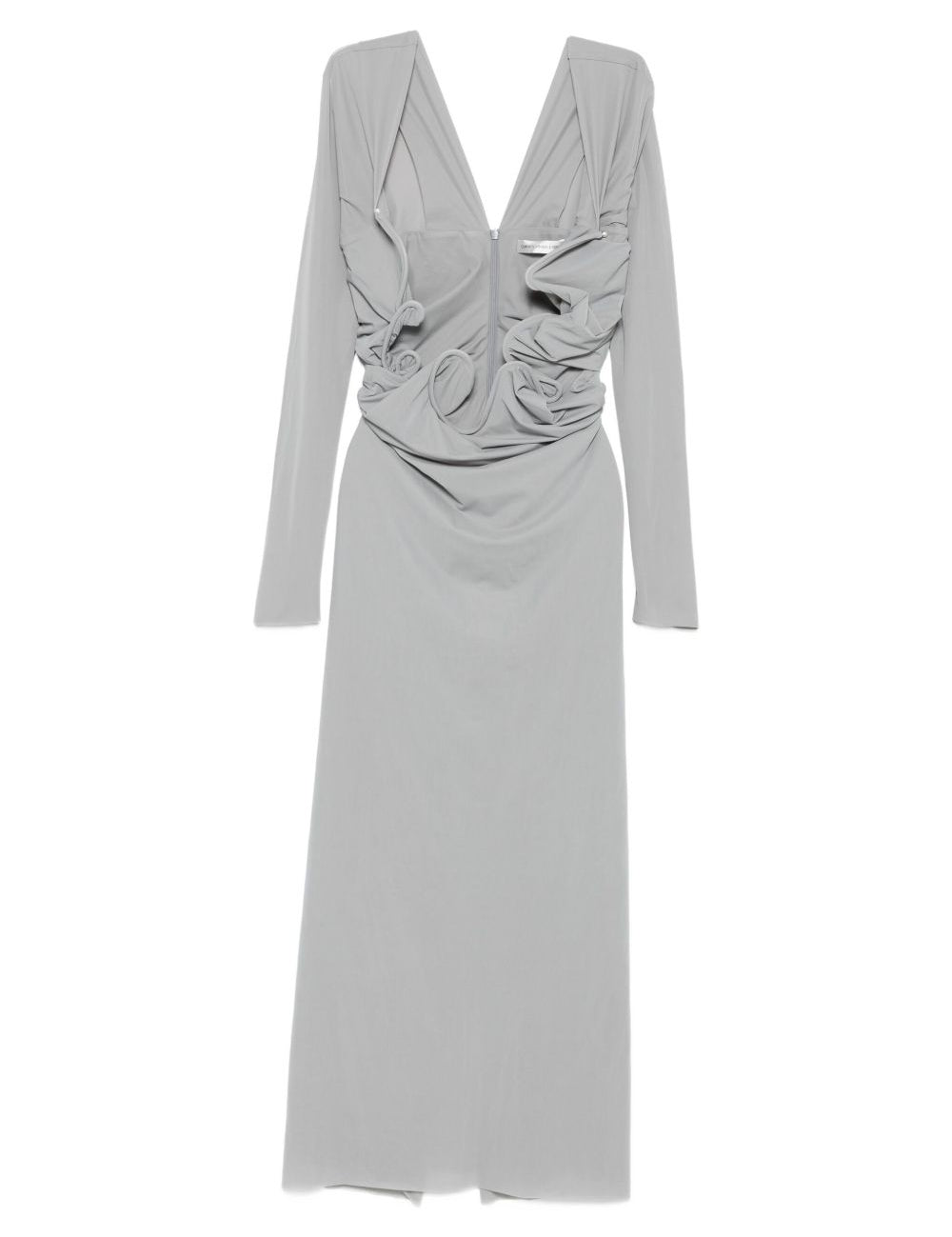 Abito lungo con drappeggio e scollo in grigio Christopher Esber - donna 