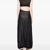 Abito lungo drappeggiato con dettaglio cut-out in nero Christopher Esber - donna 