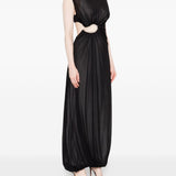 Abito lungo drappeggiato con dettaglio cut-out in nero Christopher Esber - donna 