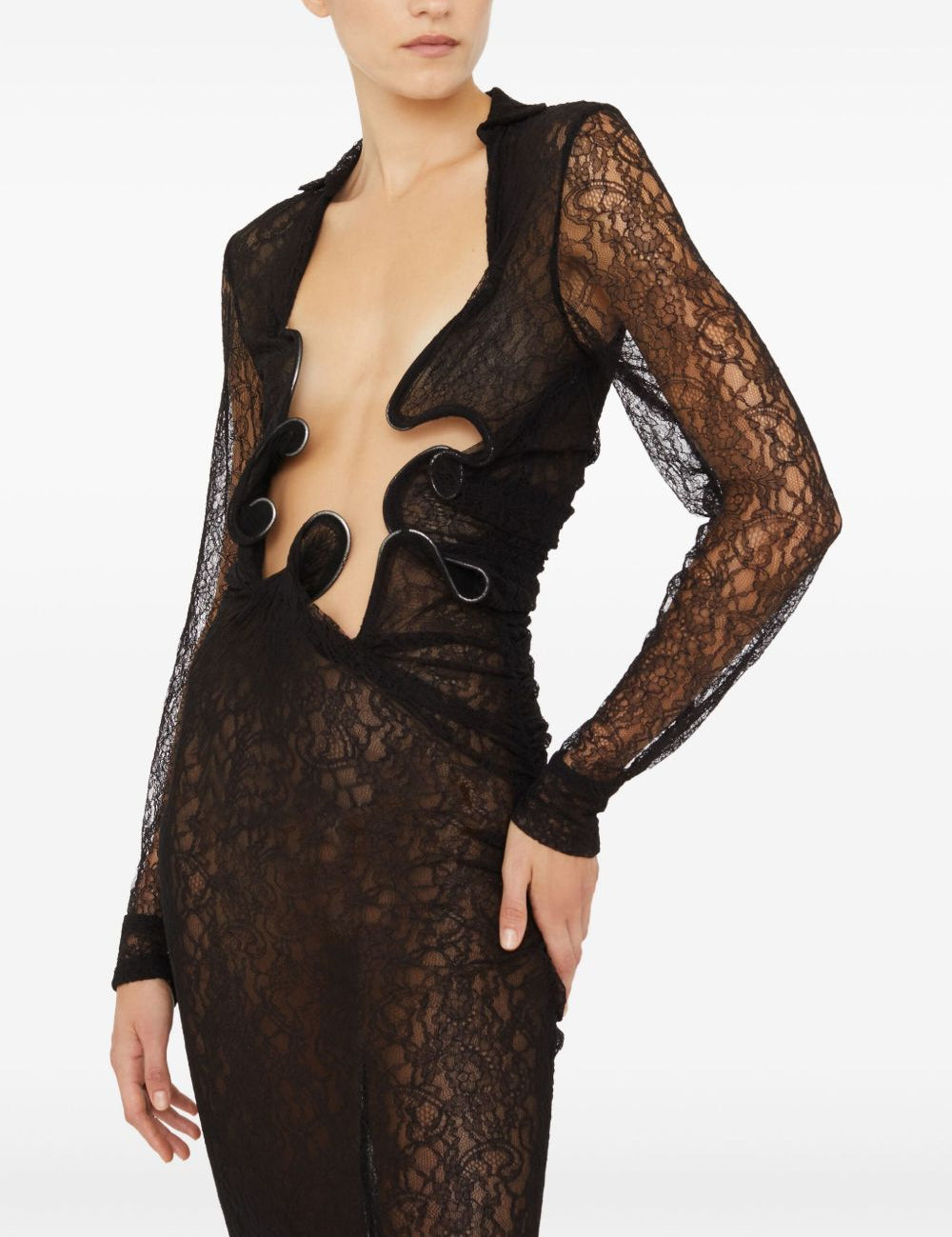 Abito lungo Lace Venus in nero Christopher esber - donna 