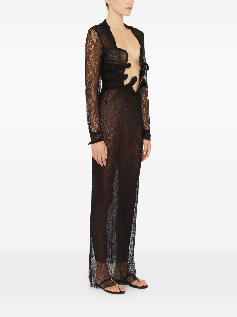 Abito lungo Lace Venus in nero Christopher esber - donna 
