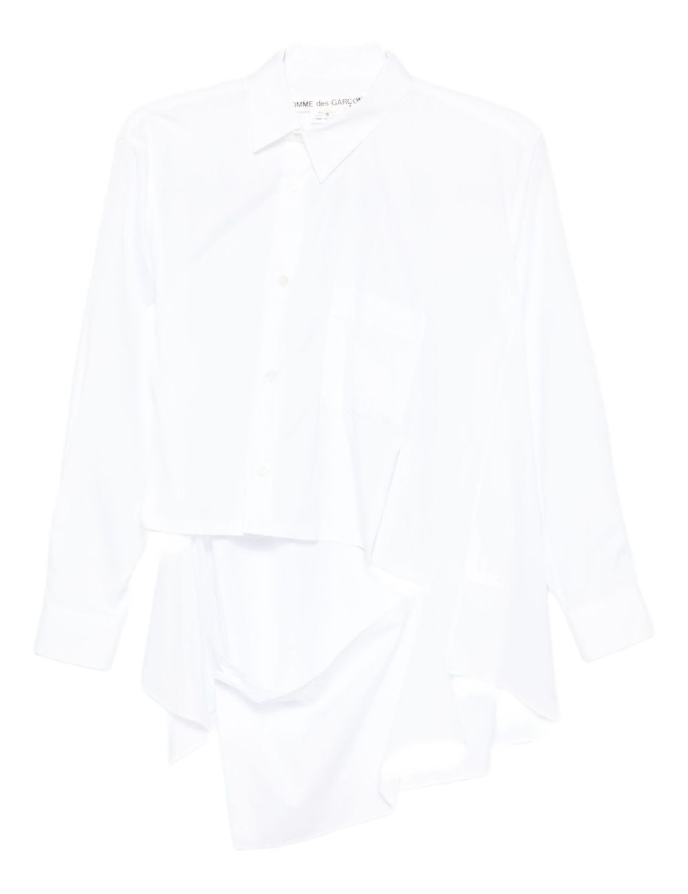 Camicia con orlo asimmetrico in bianco Comme Des Garçons - donna 