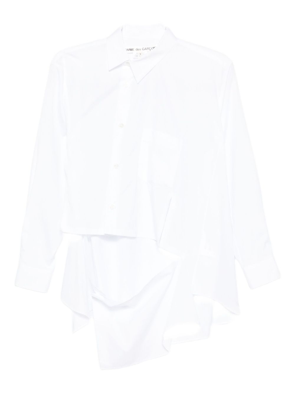 Camicia con orlo asimmetrico in bianco Comme Des Garçons - donna 