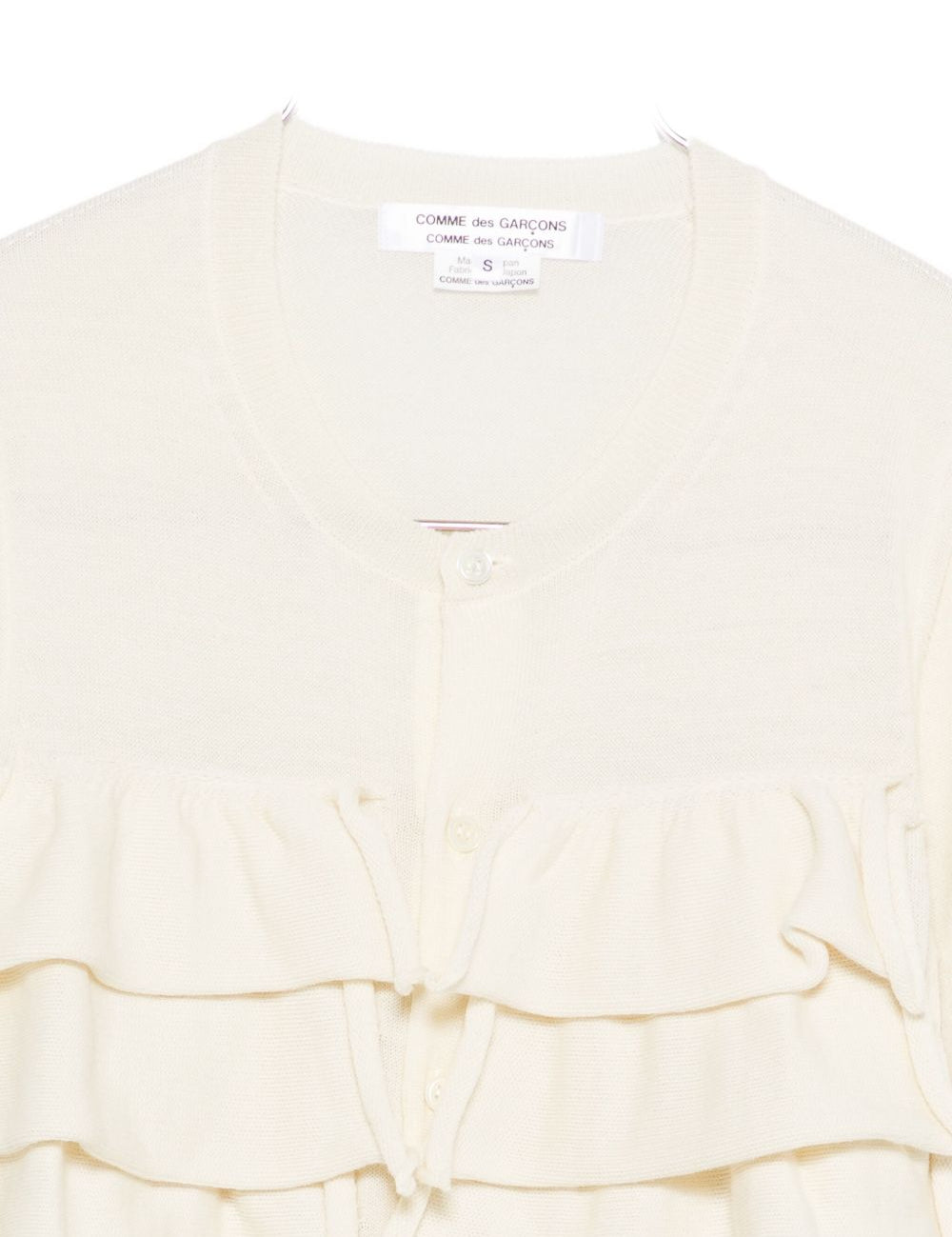 Cardigan a maniche lunghe con ruches in avorio Comme des garcons comme des garcons - donna 