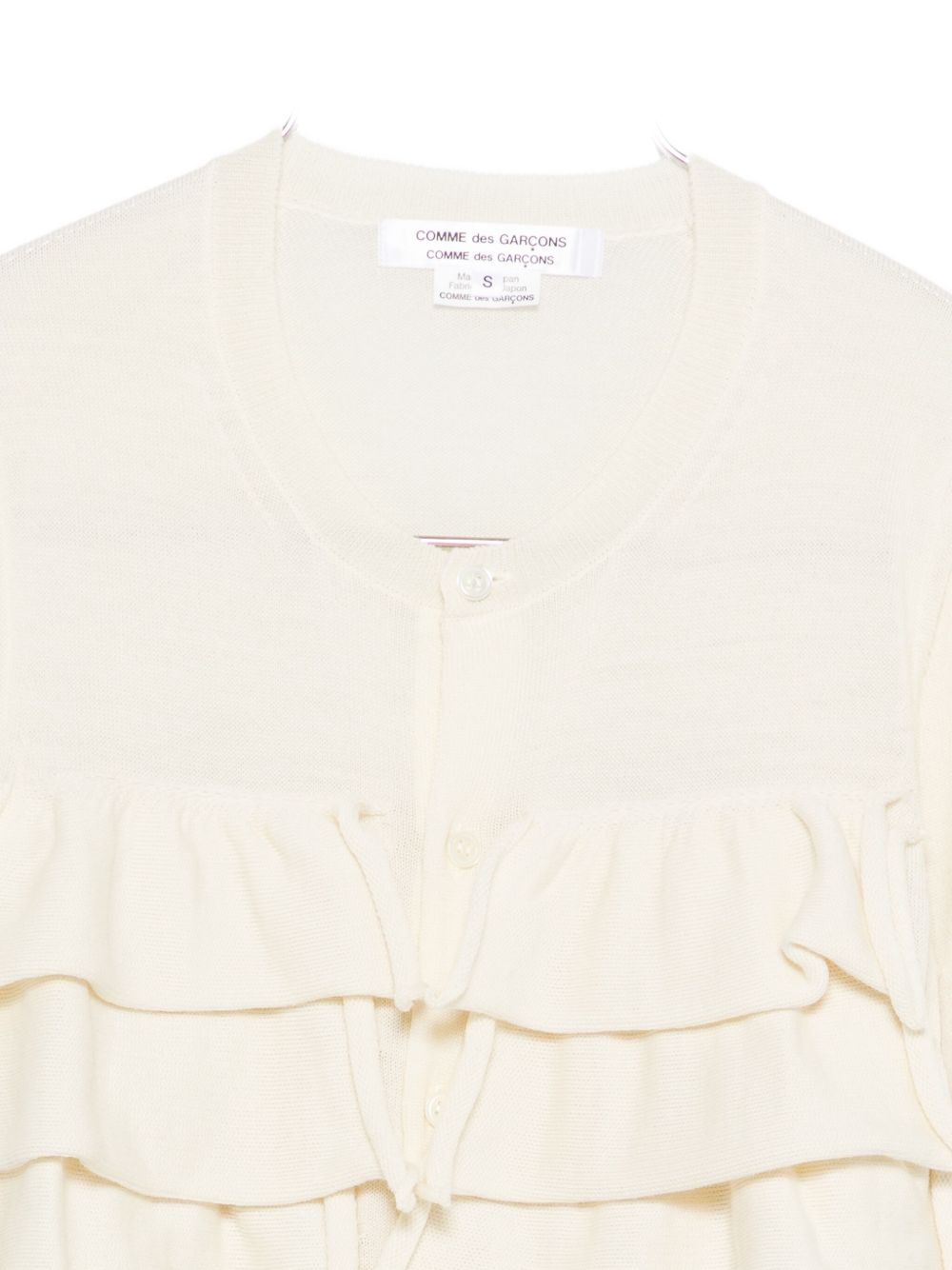 Cardigan a maniche lunghe con ruches in avorio Comme des garcons comme des garcons - donna 