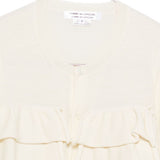 Cardigan a maniche lunghe con ruches in avorio Comme des garcons comme des garcons - donna 