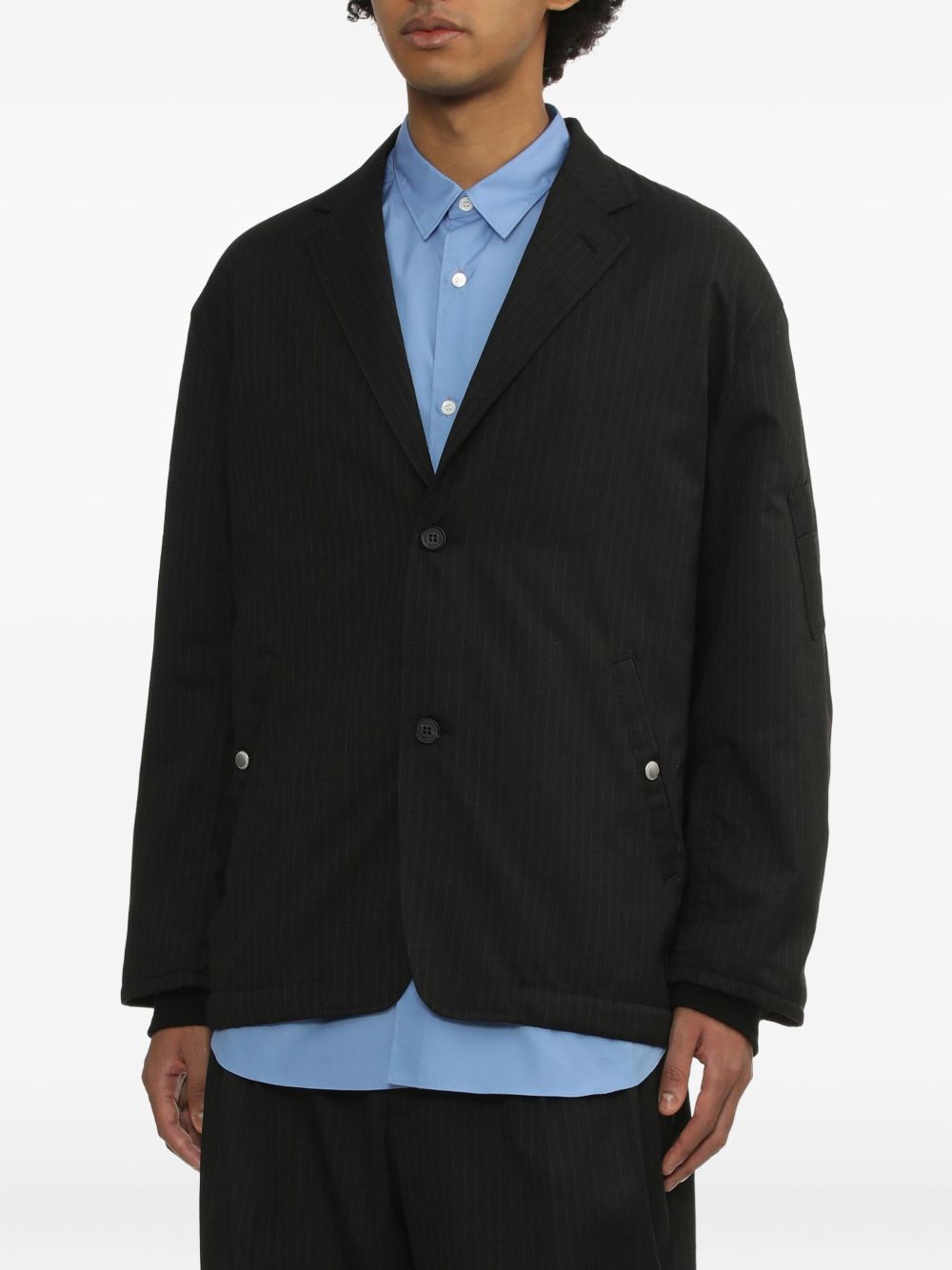 Giacca monopetto con motivo gessato  in nero Comme des garcons homme - uomo 
