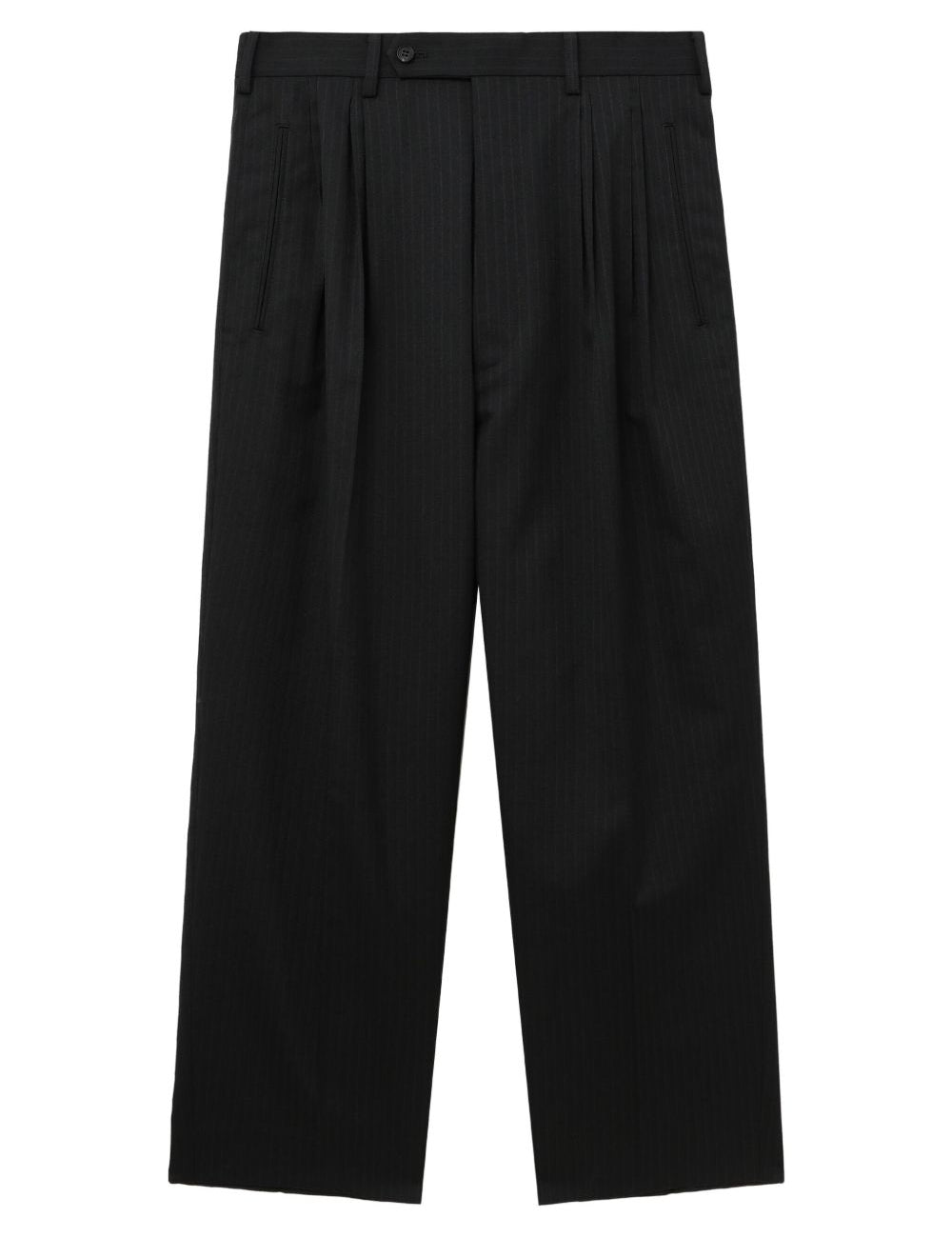 Pantaloni gessati con pieghe in nero Comme des garcons homme - uomo 