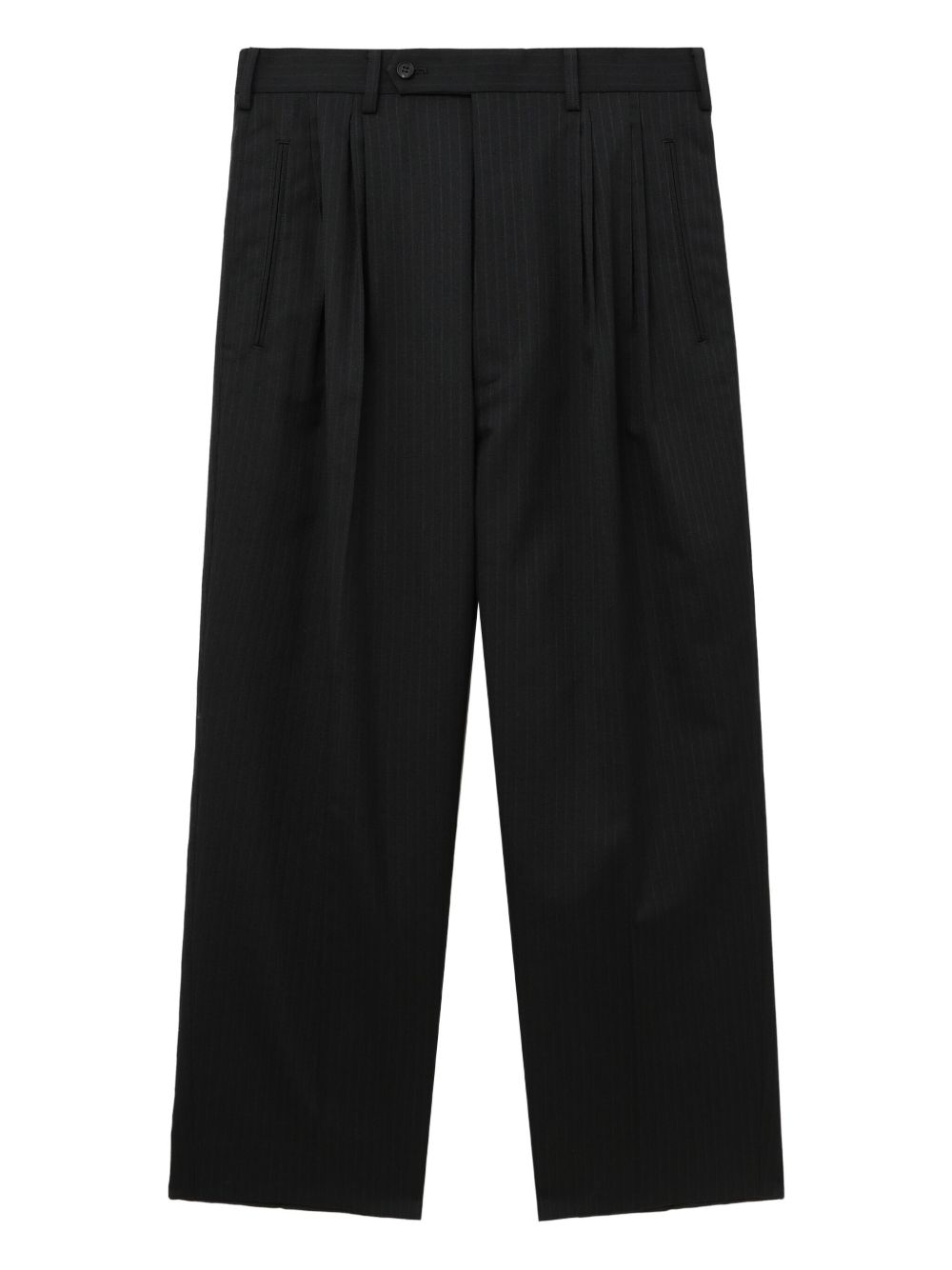 Pantaloni gessati con pieghe in nero Comme des garcons homme - uomo 