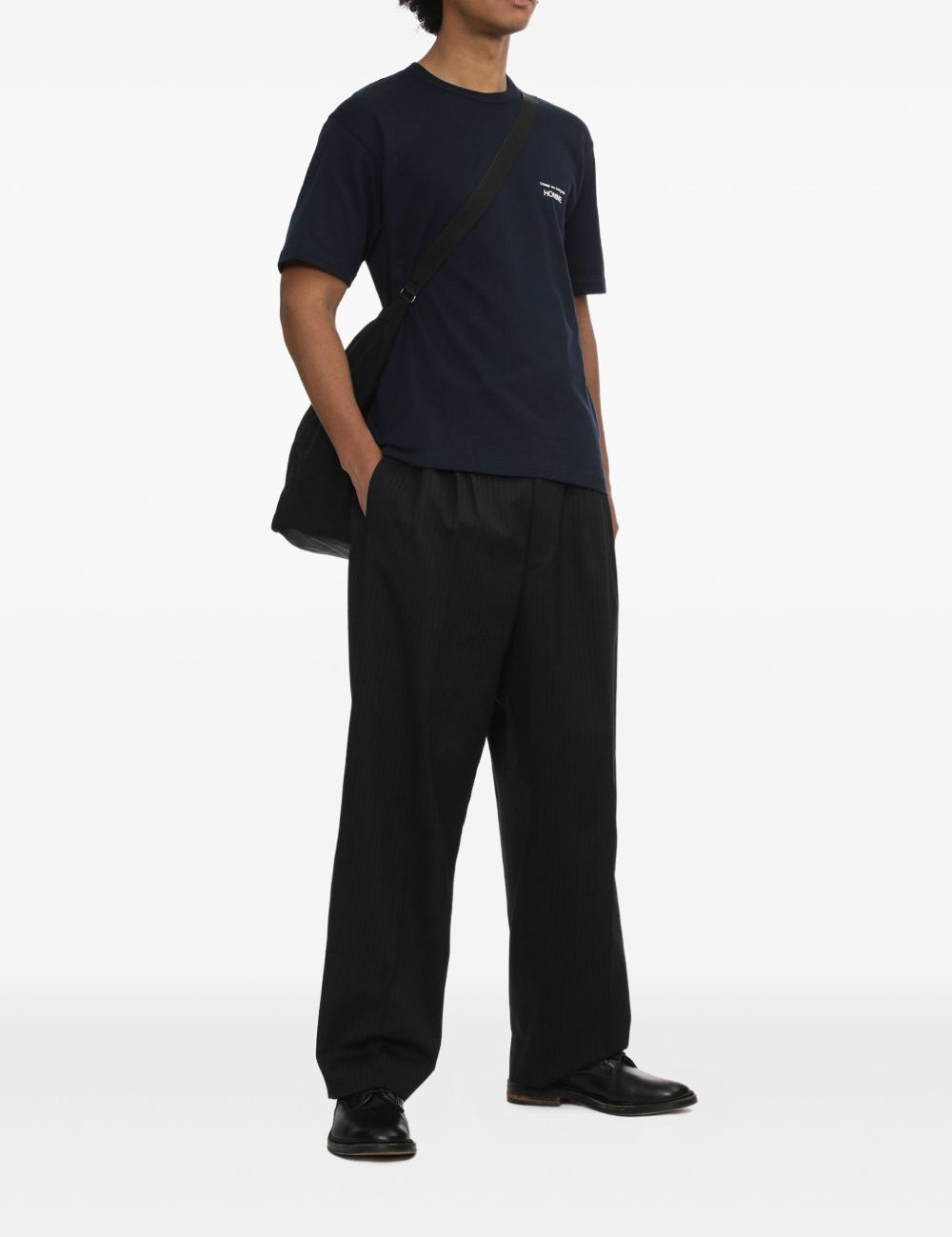 T-shirt con stampa del logo in blu Comme des garcons homme - uomo 