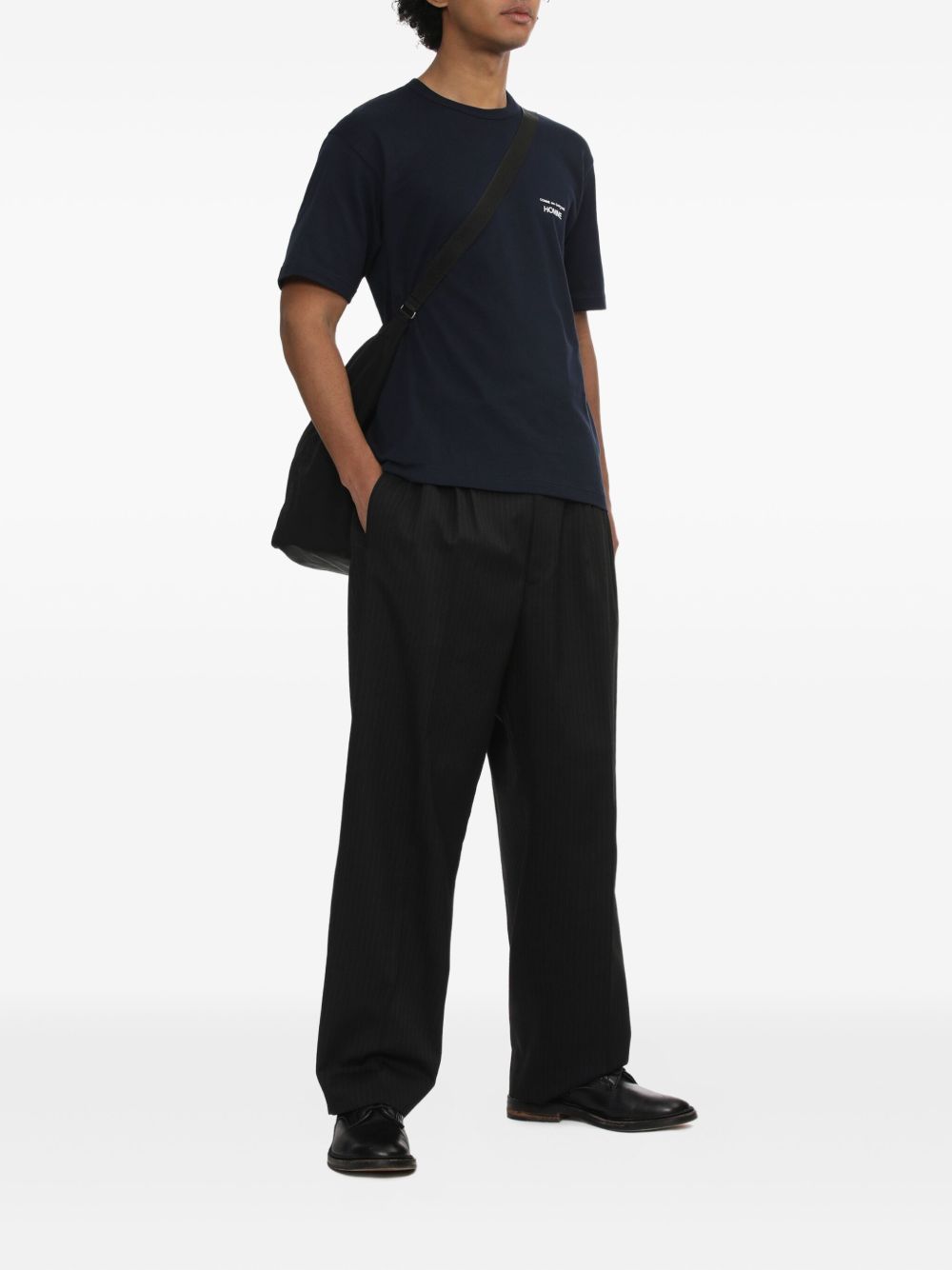 T-shirt con stampa del logo in blu Comme des garcons homme - uomo 