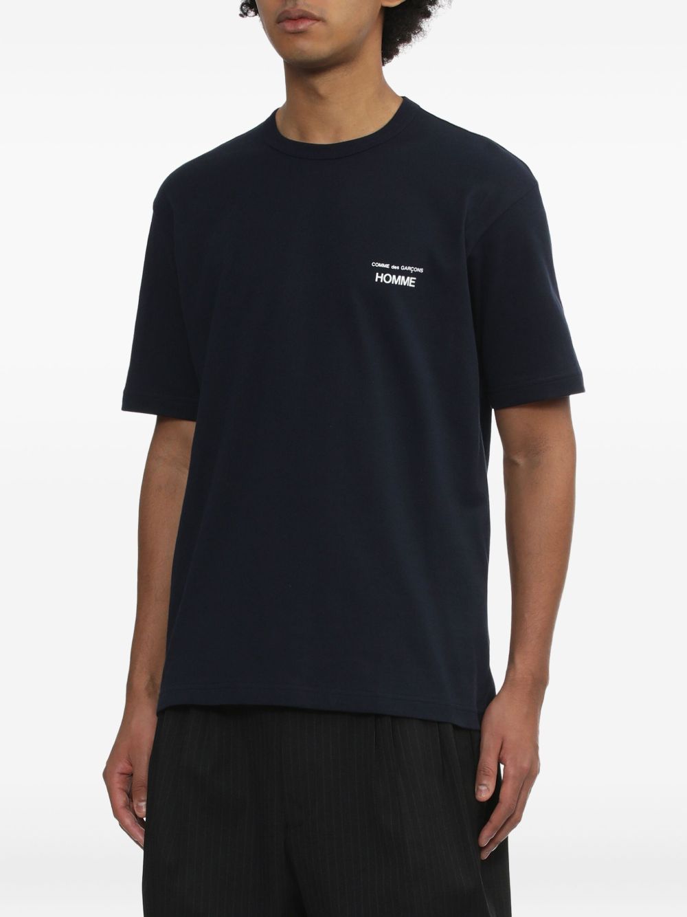 T-shirt con stampa del logo in blu Comme des garcons homme - uomo 