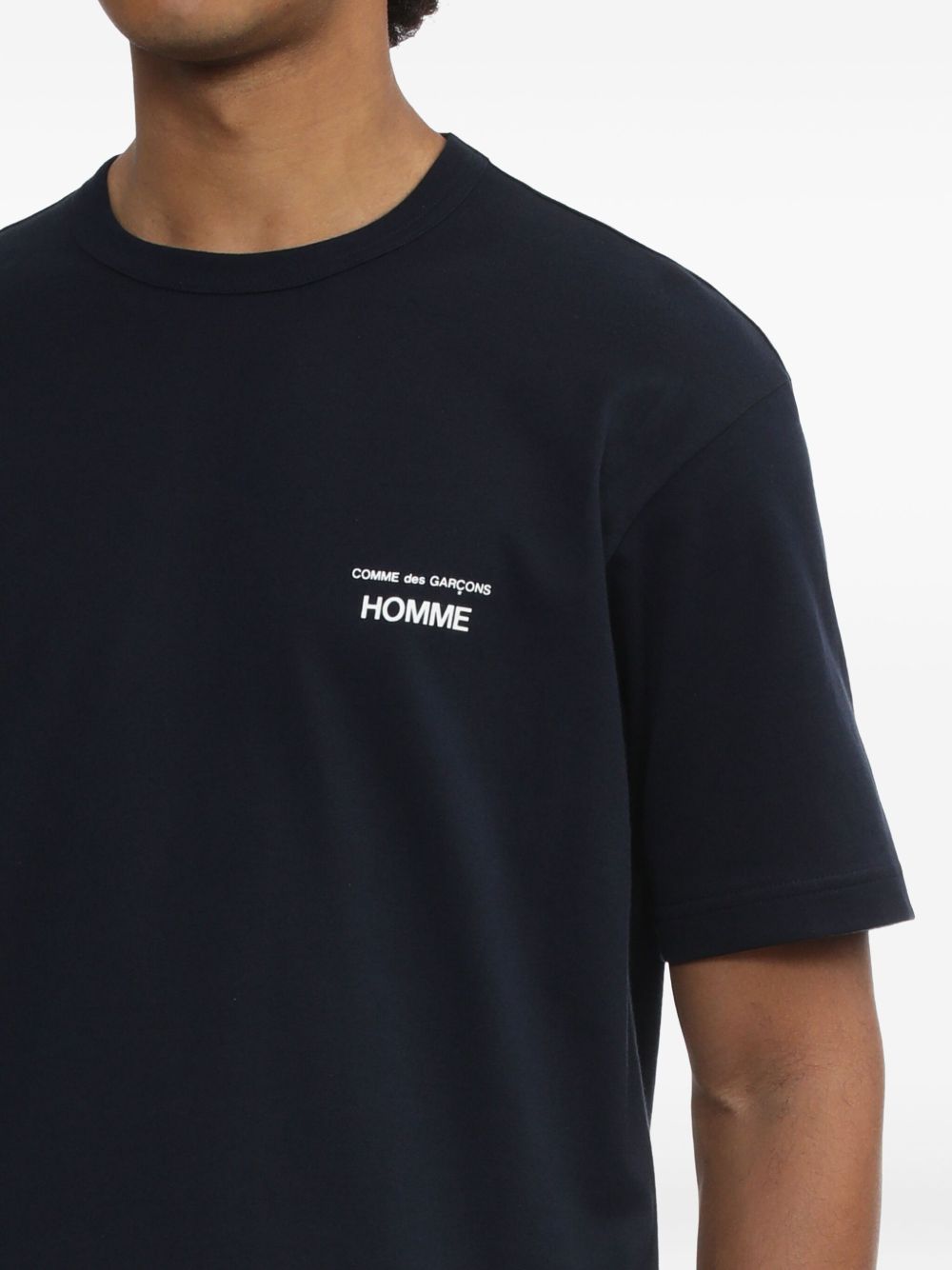 T-shirt con stampa del logo in blu Comme des garcons homme - uomo 