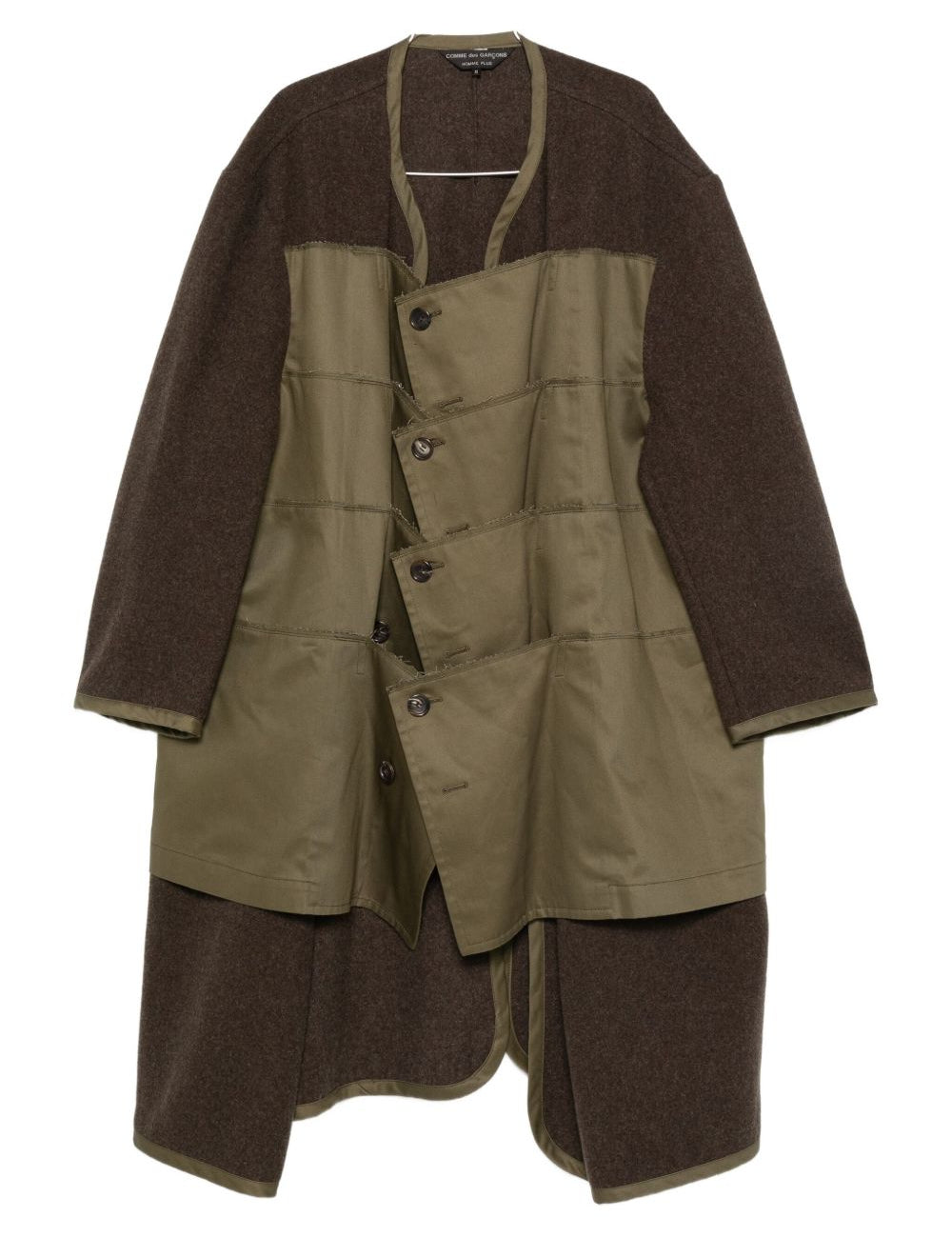 Cappotto con design a pannelli in verde Comme des garcons homme - uomo 
