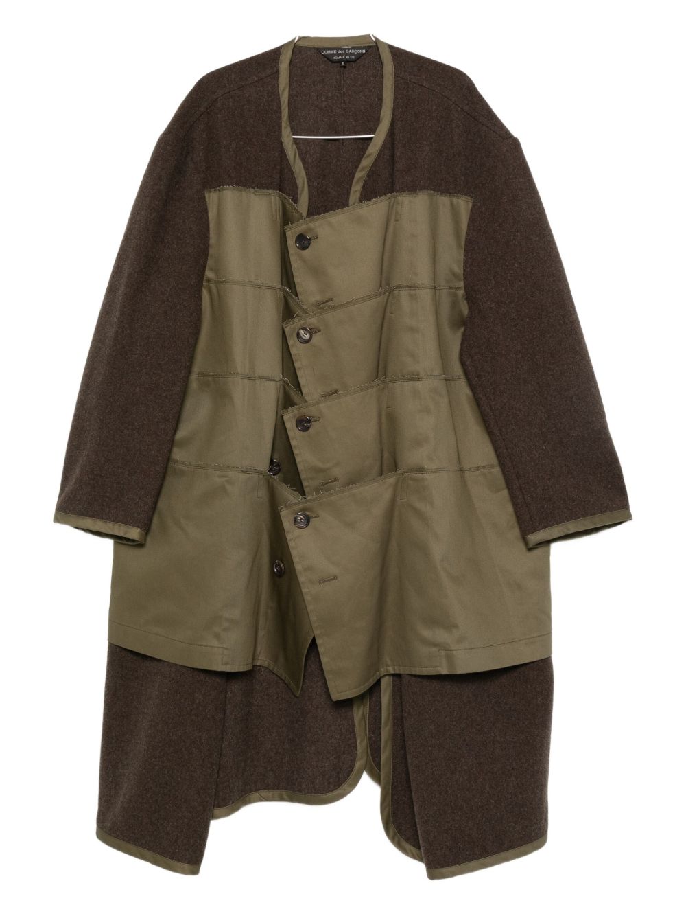 Cappotto con design a pannelli in verde Comme des garcons homme - uomo 