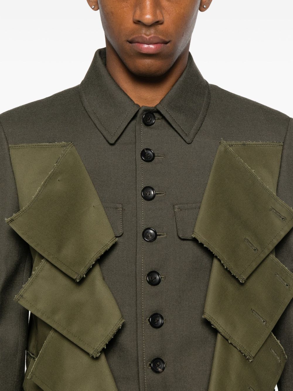 Giacca con design a pannelli in verde Comme des garcons homme plus - uomo 
