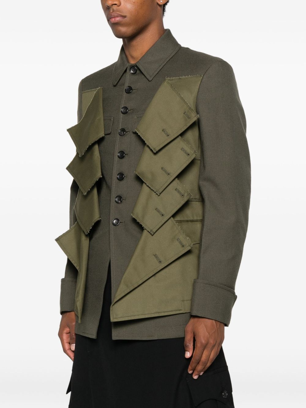 Giacca con design a pannelli in verde Comme des garcons homme plus - uomo 
