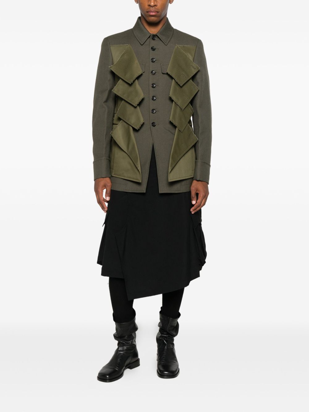 Giacca con design a pannelli in verde Comme des garcons homme plus - uomo 