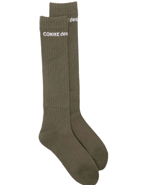 Calzini alti con logo in verde Comme des garcons homme plus - uomo<BR/><BR/> 