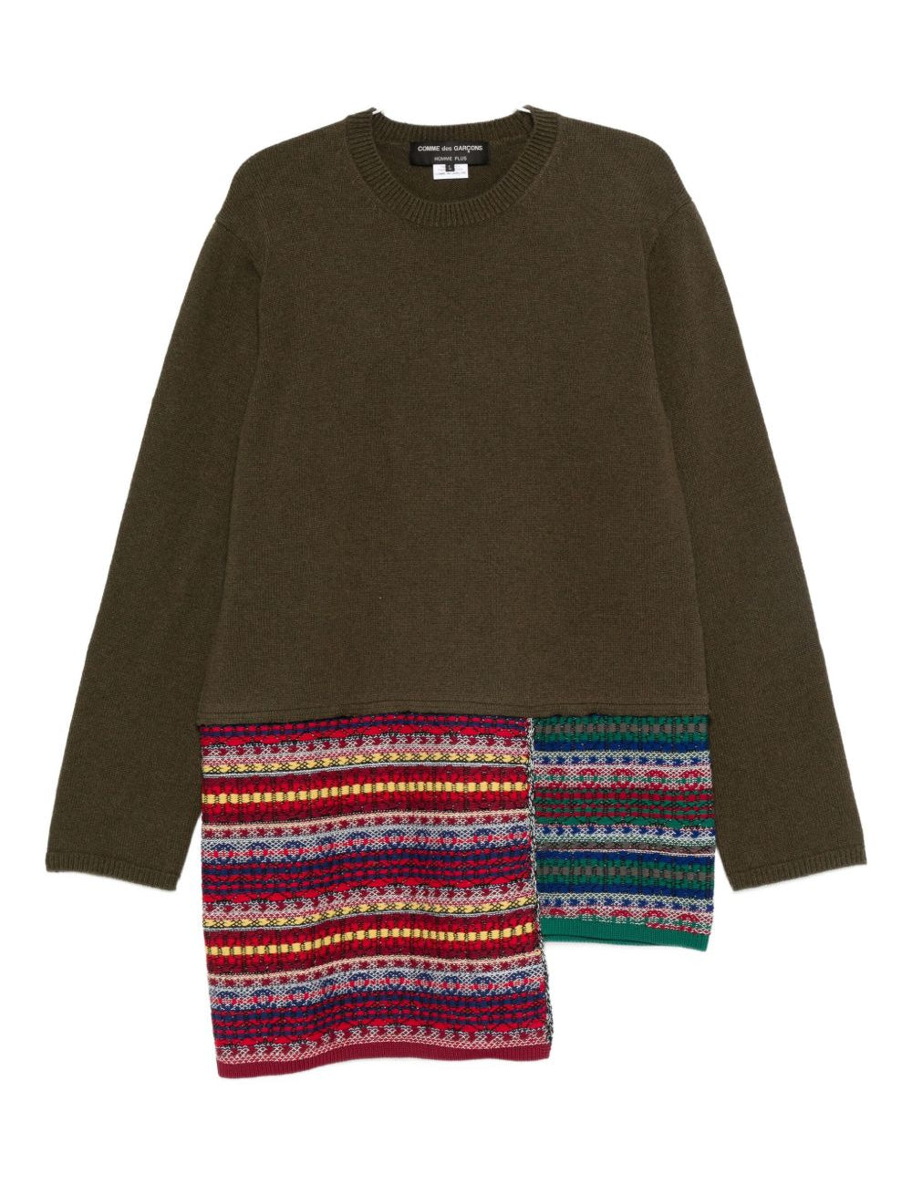 Maglia con patchwork in verde scuro Comme des garcons homme - uomo 
