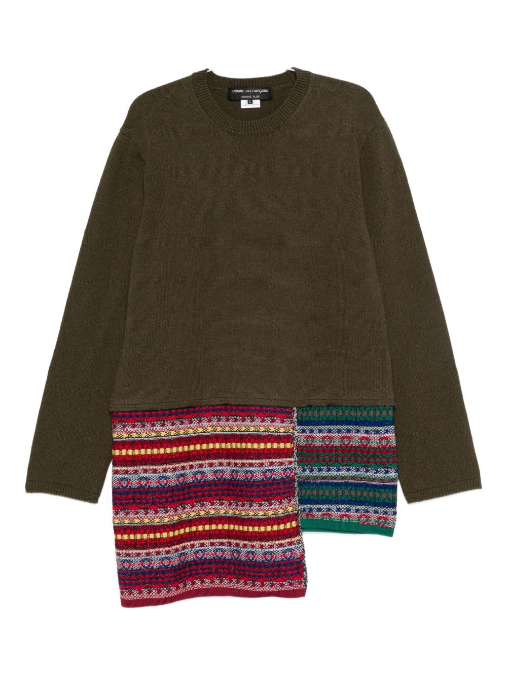 Maglia con patchwork in verde scuro Comme des garcons homme - uomo 
