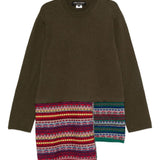 Maglia con patchwork in verde scuro Comme des garcons homme - uomo 