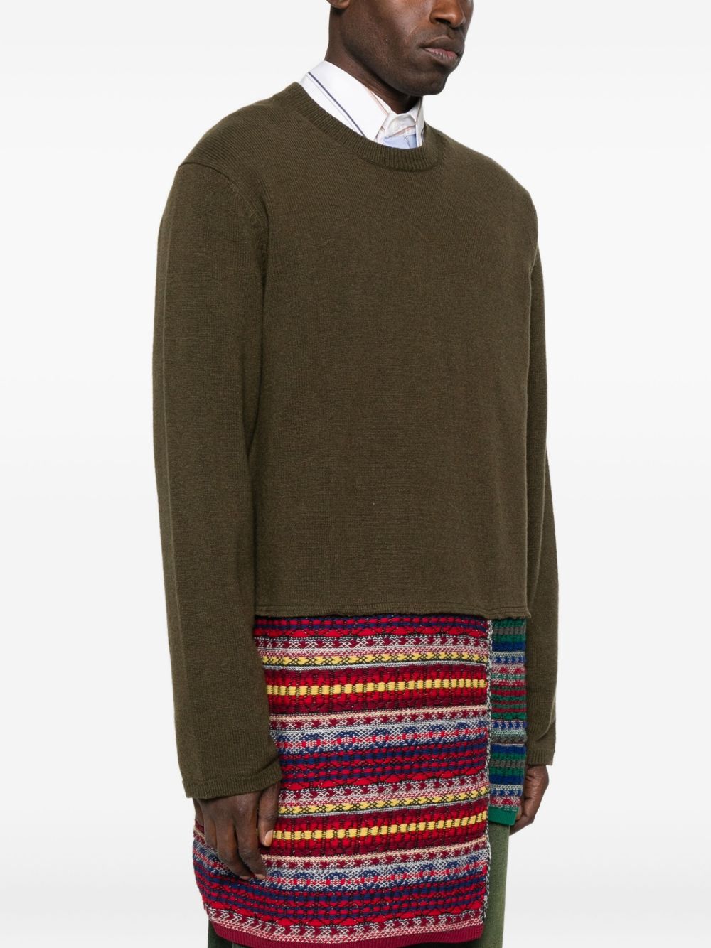 Maglia con patchwork in verde scuro Comme des garcons homme - uomo 
