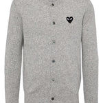 Cardigan con logo a cuore in grigio Comme des garcons play - unisex 