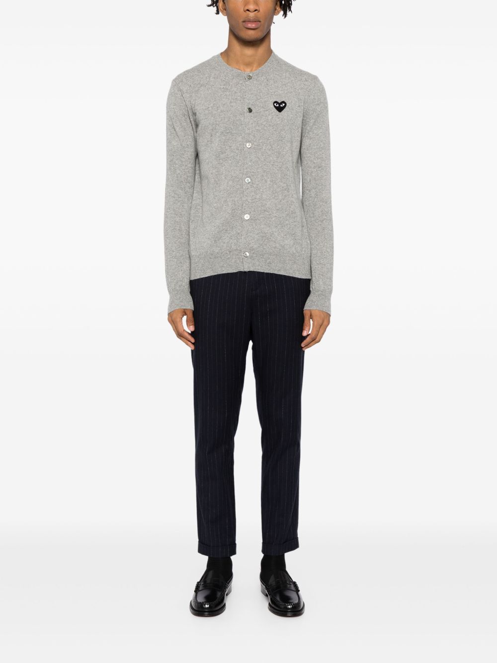 Cardigan con logo a cuore in grigio Comme des garcons play - unisex 