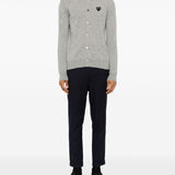 Cardigan con logo a cuore in grigio Comme des garcons play - unisex 