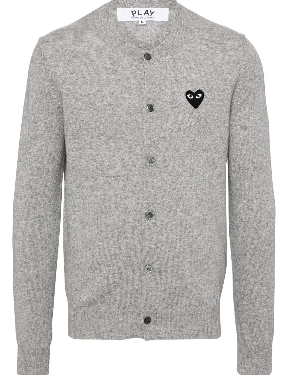 Cardigan con logo a cuore in grigio Comme des garcons play - unisex 