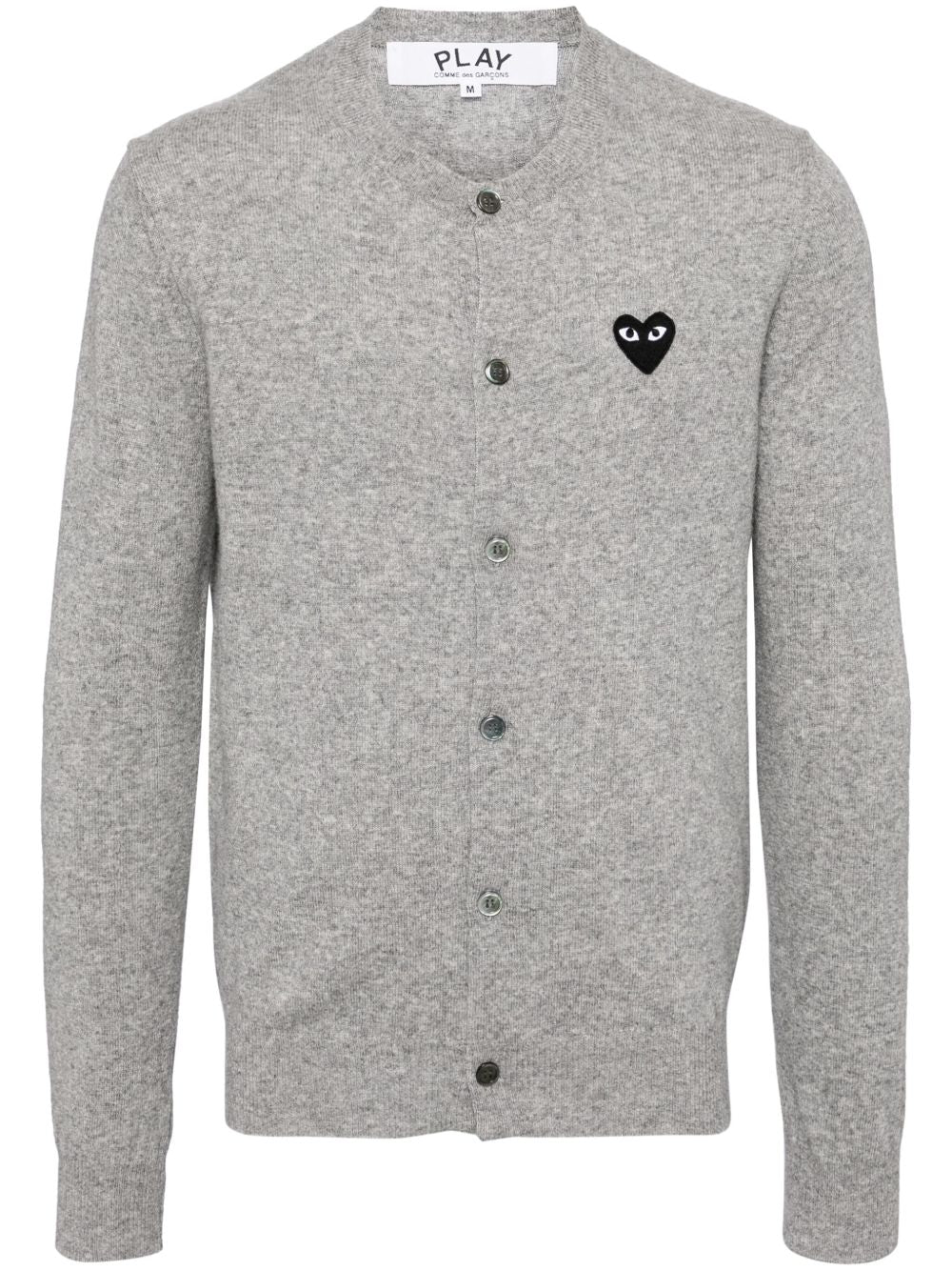 Cardigan con logo a cuore in grigio Comme des garcons play - unisex 