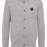 Cardigan con logo a cuore in grigio Comme des garcons play - unisex 