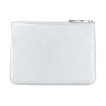 Portafoglio in pelle con logo goffrato in grigio Comme des garcons wallet - unisex 