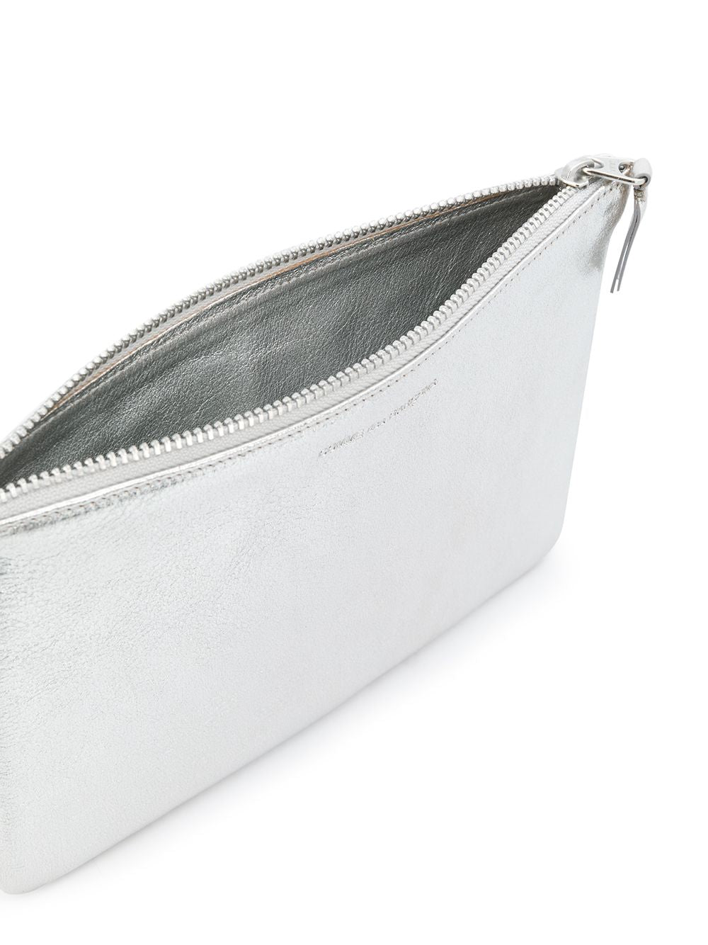 Portafoglio in pelle con logo goffrato in grigio Comme des garcons wallet - unisex 