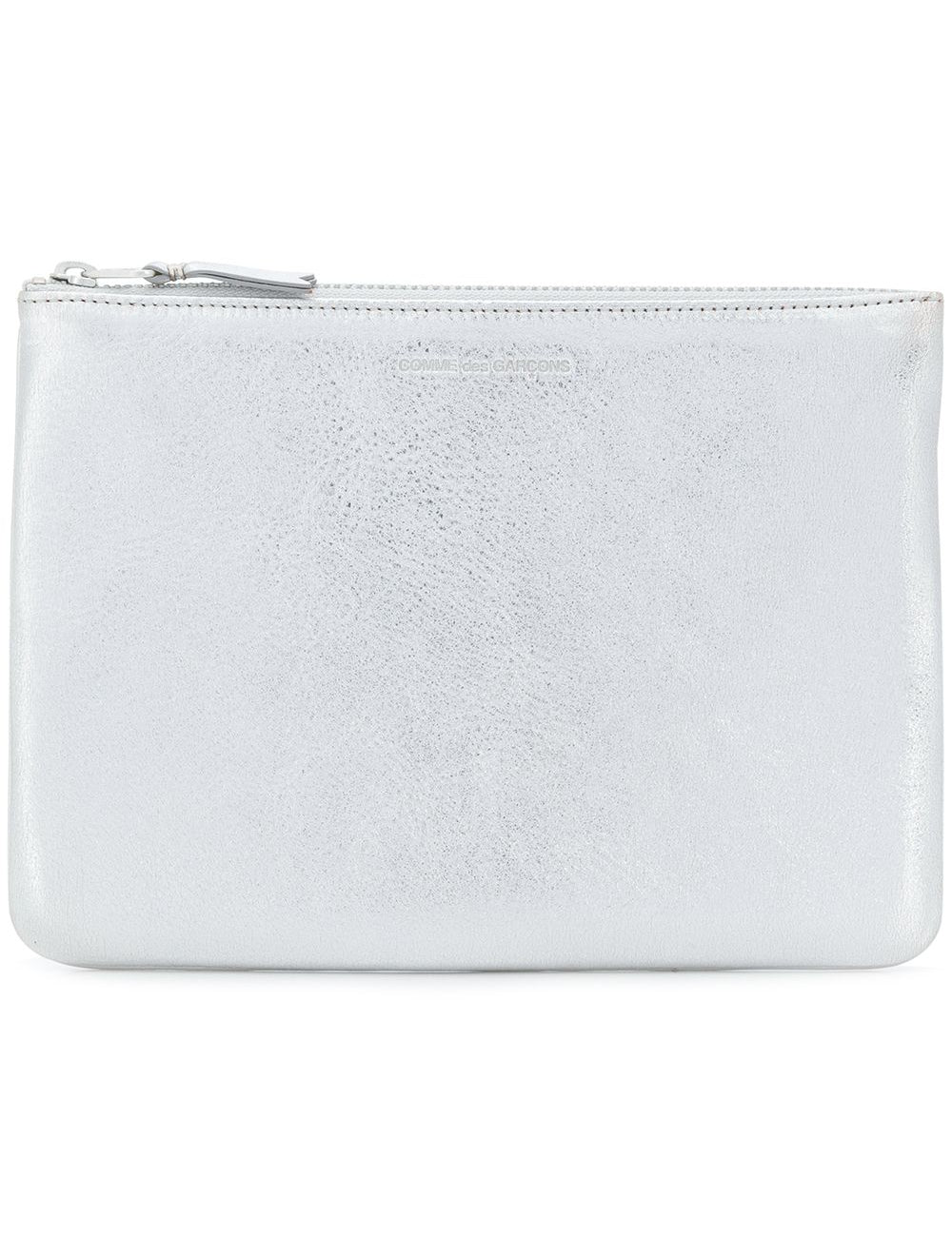 Portafoglio in pelle con logo goffrato in grigio Comme des garcons wallet - unisex 