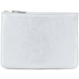 Portafoglio in pelle con logo goffrato in grigio Comme des garcons wallet - unisex 